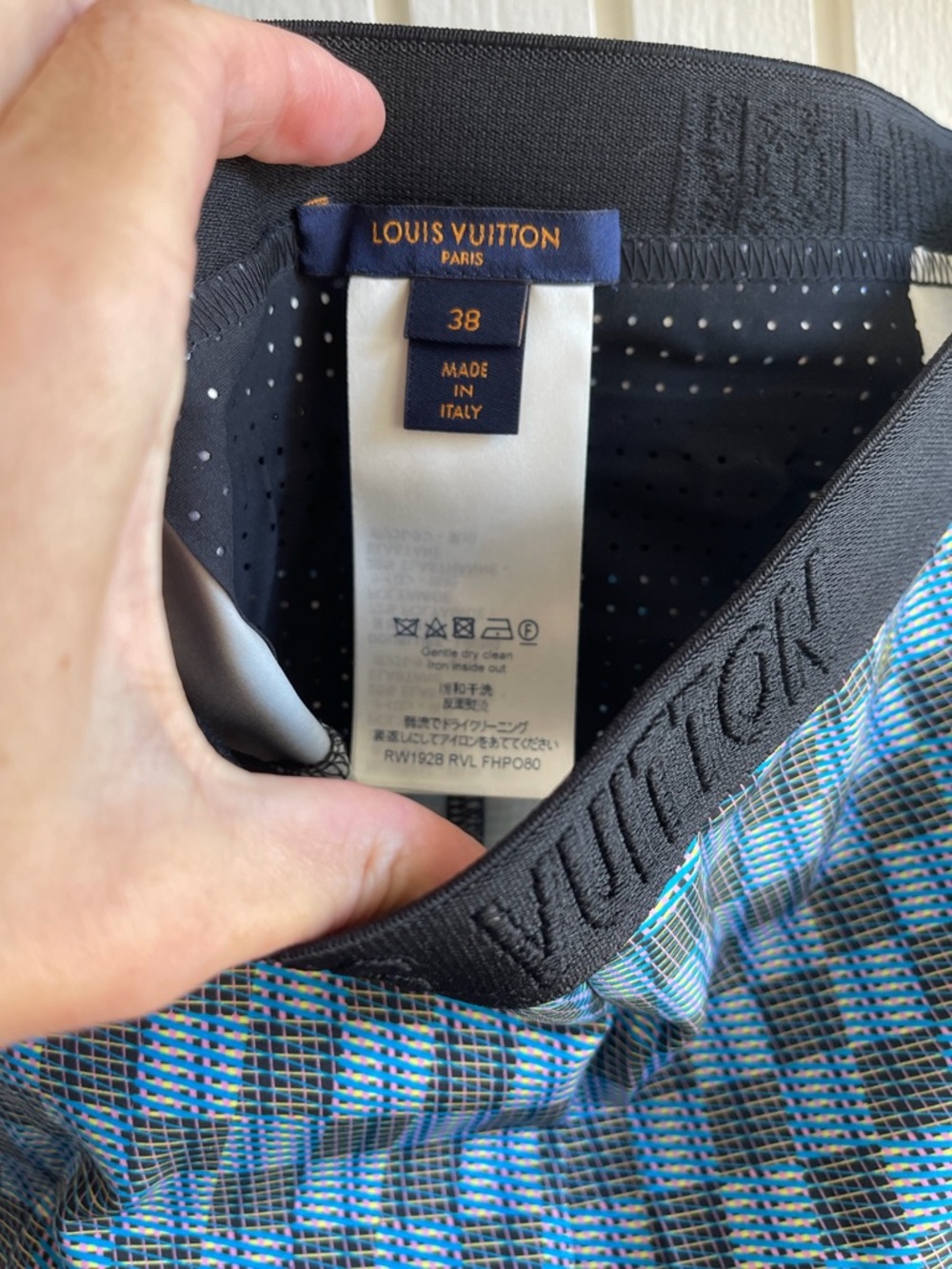 Louis Vuitton Archive FW19 LV Pop 3D Monogram Damier Leggings Blue FR 38 SZ S - Picture 5 of 12